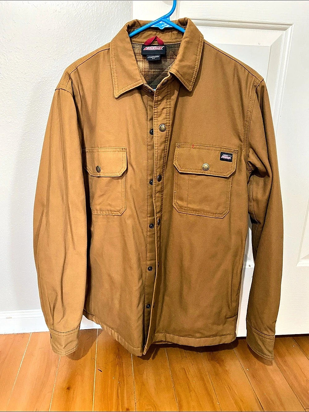 Dickies Genuine Dickies Quilted Flannel Lined Canvas Shirt Jacket Brown Small